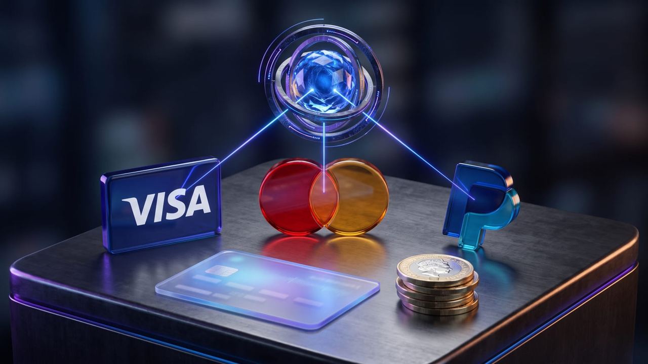 AI Commerce: Visa Mastercard PayPal Agentic AI Commerce: What UK Shops Can Use (illustration)